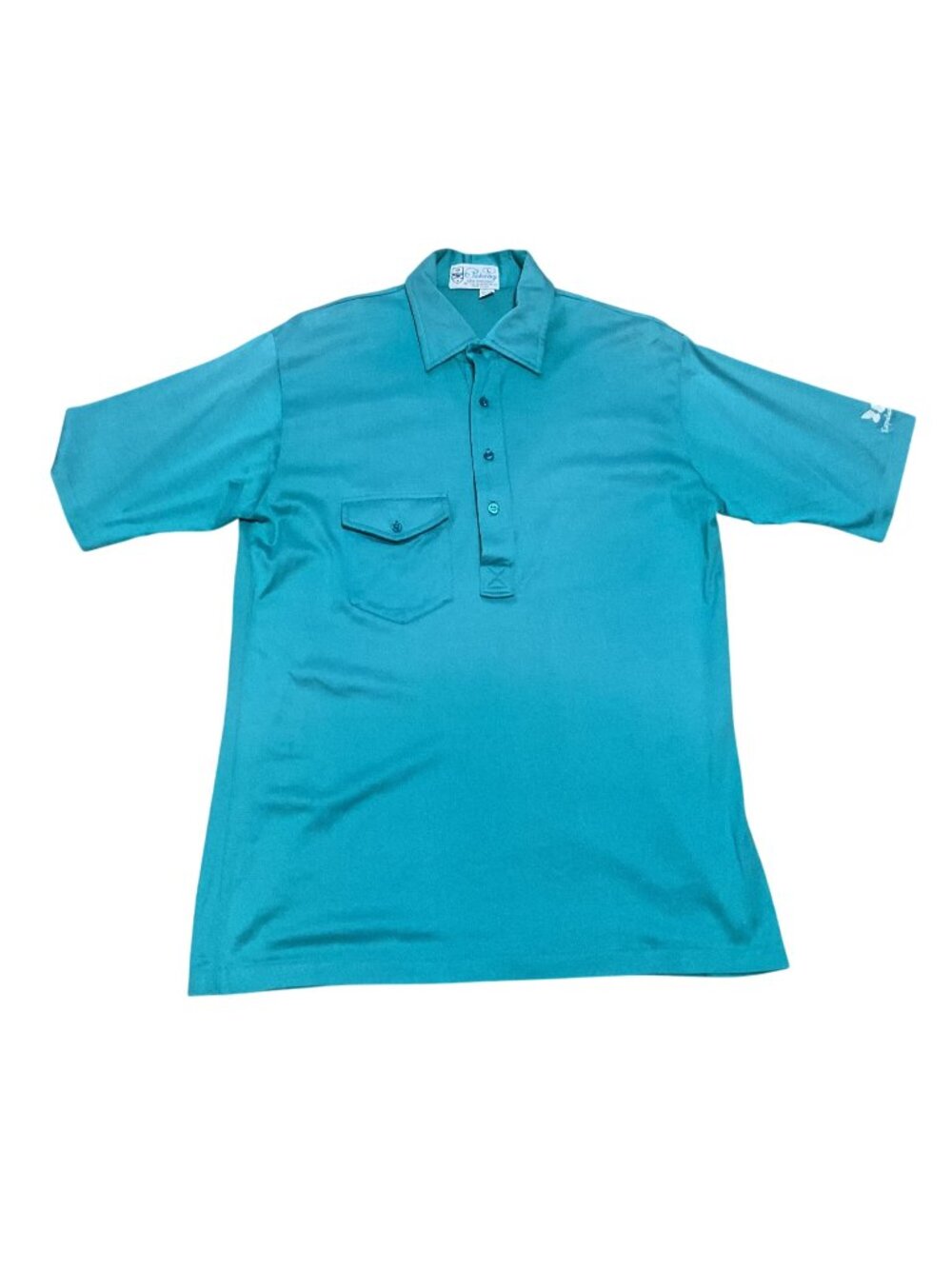 Vtg Pickering Teal Polo Shirt L 100% Lisle Cotton USA Short Sleeve Kapalua Logo